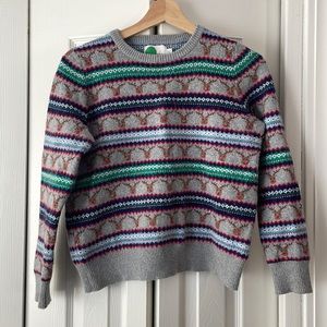 Mini Boden kid Holiday Fairisle Cardigan Reindeer size 11-12 years